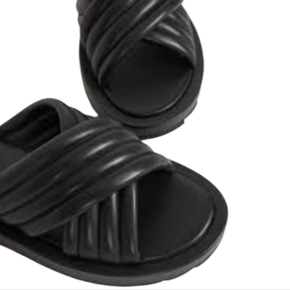 Reiss Black THE BLAIR Crossover Slide Sandals - Picture 7 of 7